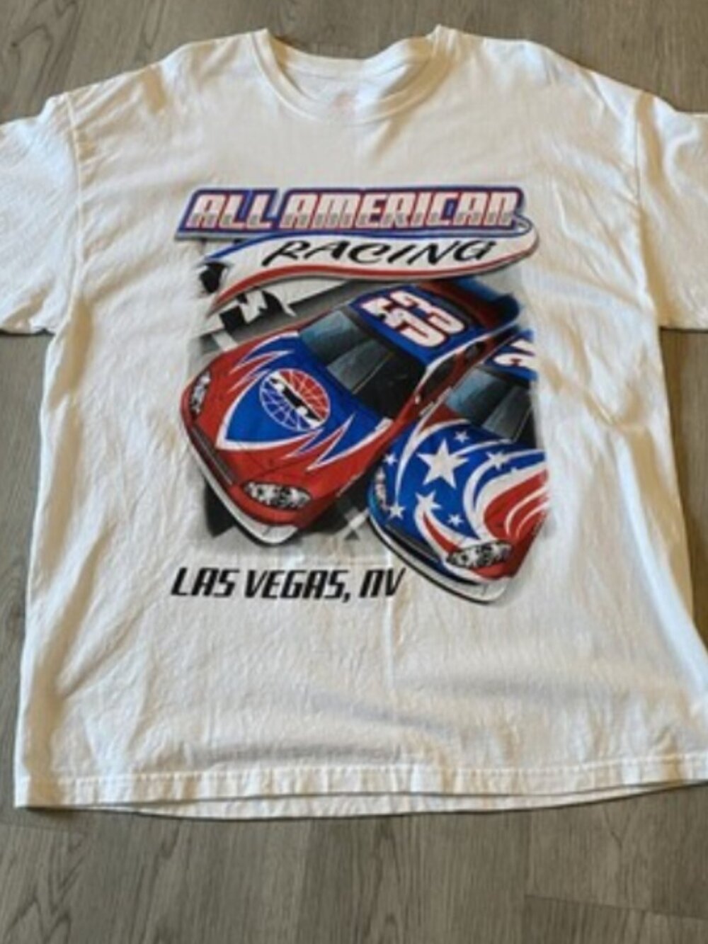 All American Racing Las Vegas White Graphic Tee